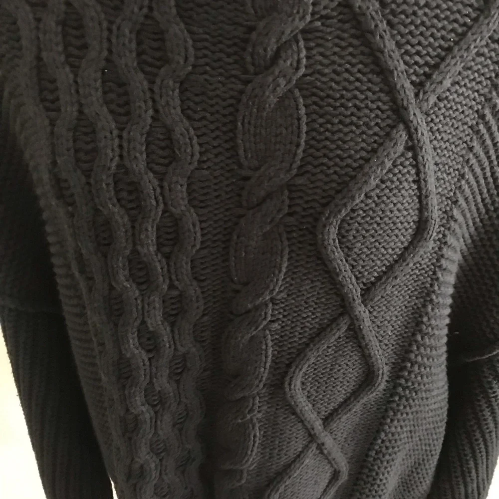Free People Dream Cable Crew Sweater in Black NWT Small - Picture 12 of 14